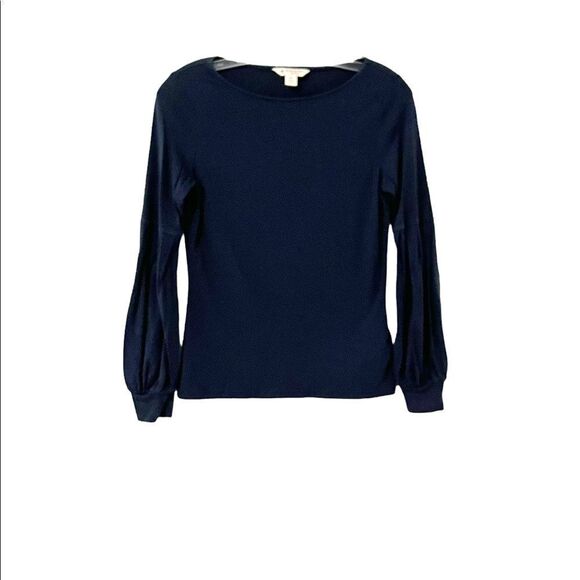 Brooks Brothers Tops - 🟢Brooks Brothers Women’s Navy Blue Balloon Sleeve Long Sleeve Top Size XS